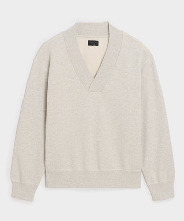 Relaxed Portuguese Terry V-Neck Sweatshirt