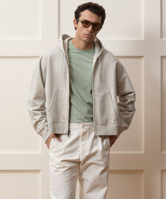 Relaxed Portuguese Terry Full-Zip Hoodie