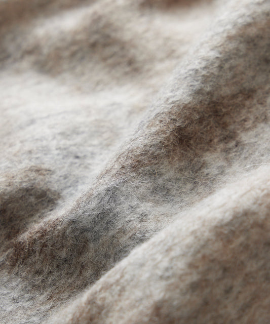 Gebürstete Karo-Jacke mit durchgehendem Reißverschluss in Stone