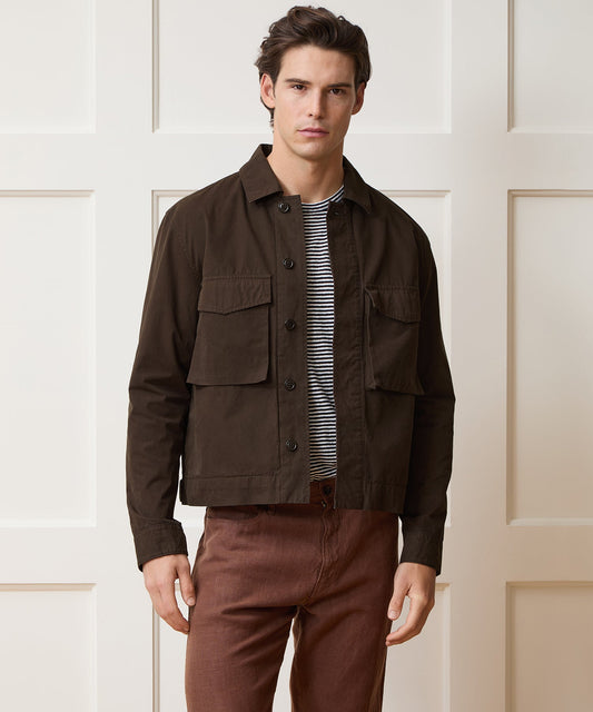 Stückgefärbte Popeline-Jacke