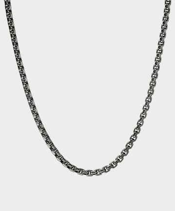 John Hardy Dark Sterling Silver Box Chain Necklace