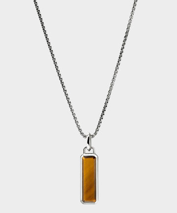 John Hardy Sterling Silver Tiger Eye Talisman Necklace