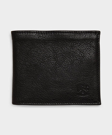 Il Bisonte Leather Bi-fold Wallet in Black