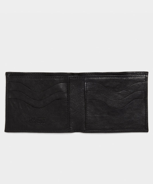 Il Bisonte Leather Bi-fold Wallet in Black