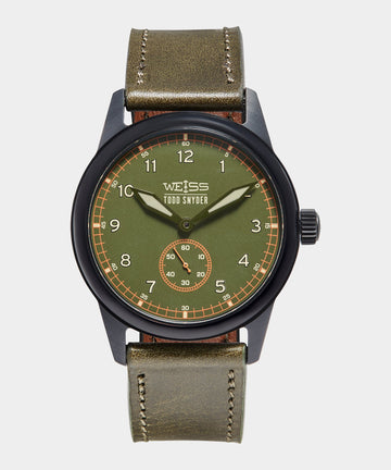 Todd Snyder x Weiss Watch Company 38MM Standard Issue Watch in Forest Ranger