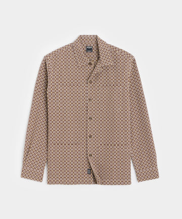 Dobby-Arbeitshemd in Braun