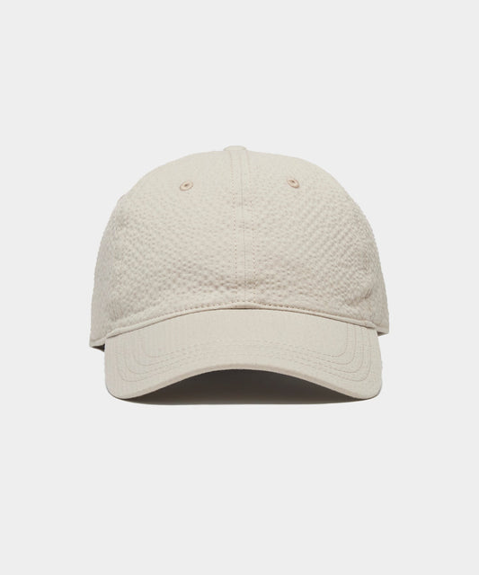 Seersucker Baseball Cap in Tan